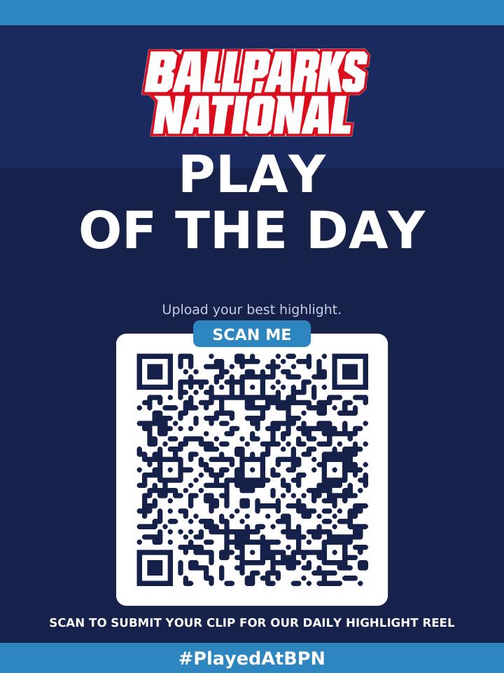 Play of the Day — Ballparks National QR poster